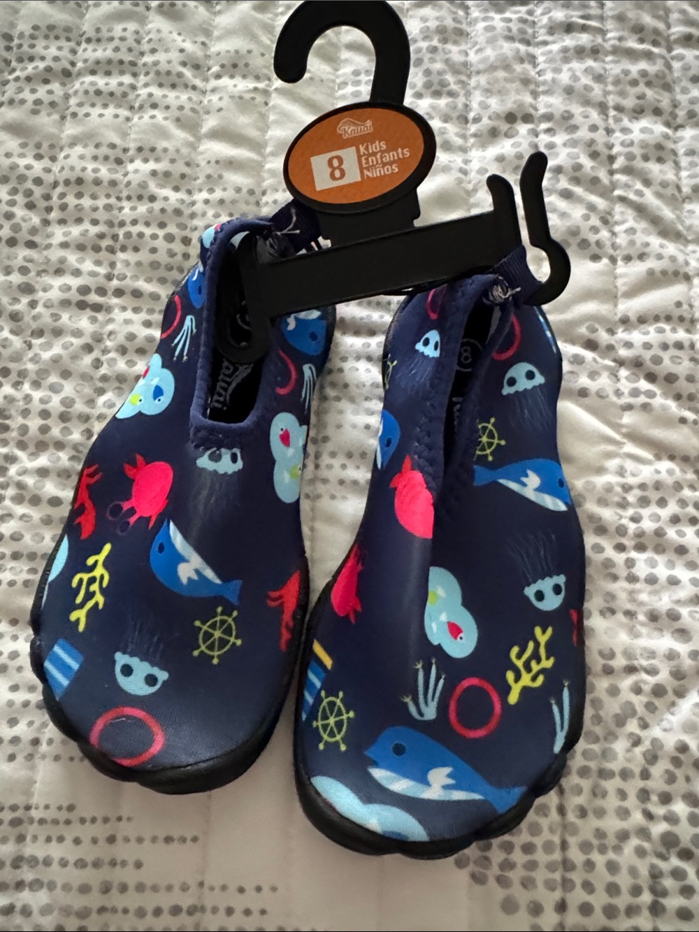 Children's Navy Blue Sea Creature Water Shoes - Size 8 aqua shoes